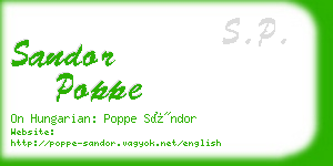 sandor poppe business card